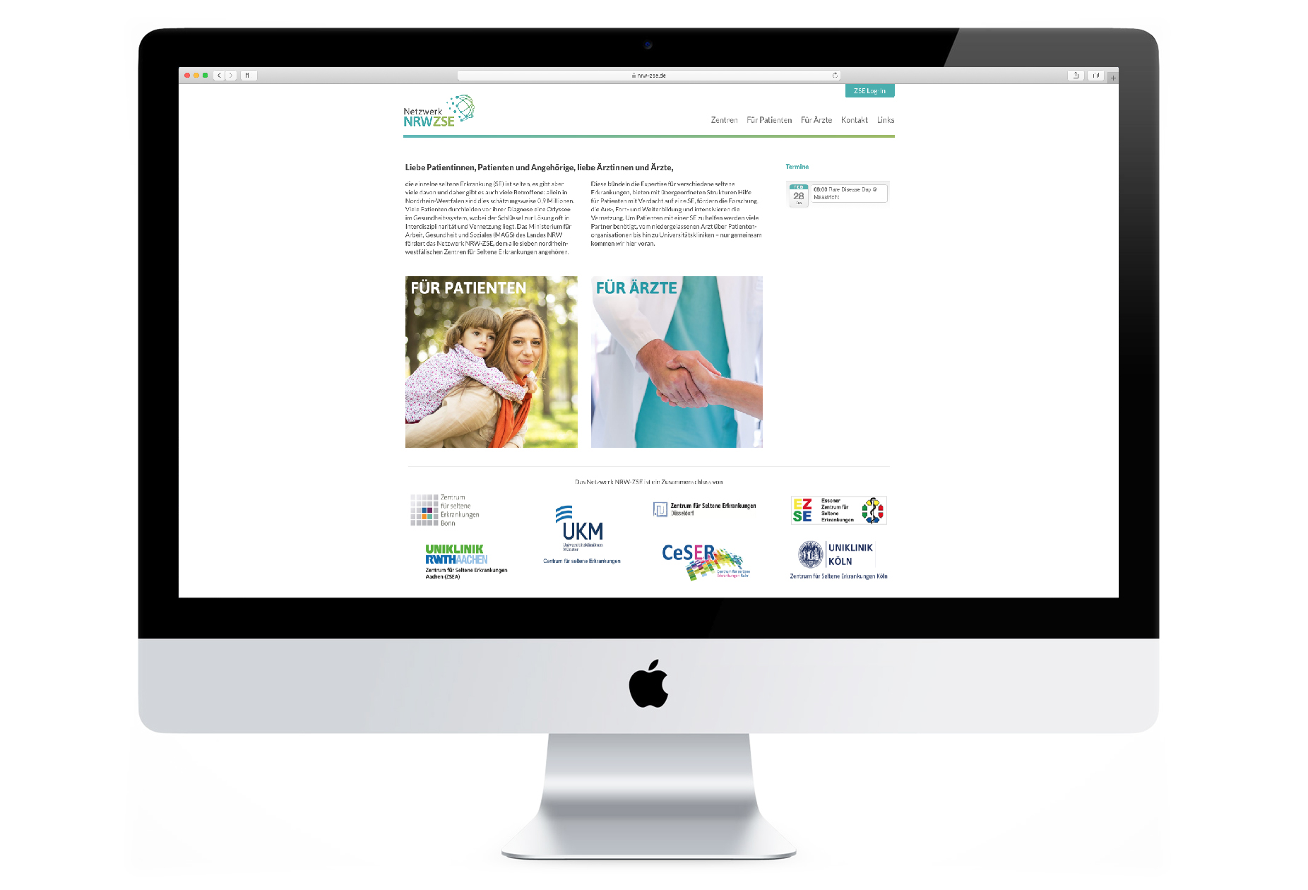 Website Startscreen